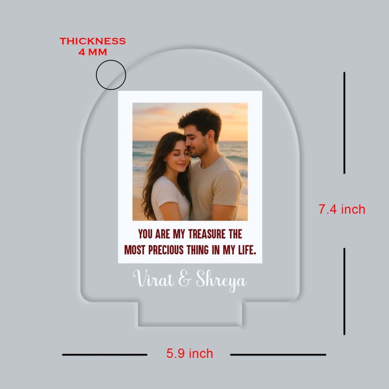 Personalized Couple LED Photo Lamp with Warm White Light Anniversary Gift for Couples, Husband, Wife, Wedding, Birthday, Valentine's Day Memorable Gift